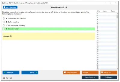CertNexus ITS-110 Certified Internet of Things Security Practitioner (CIoTSP) Practice test exam simulator test engine exam Prep practice test questions answers Image 8