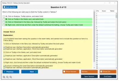 Tableau TDS-C01 Tableau Desktop Specialist Practice test exam simulator test engine exam Prep practice test questions answers Image 6