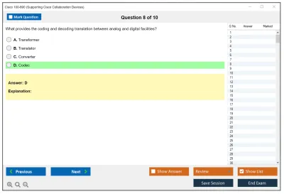 Cisco 100-890 Supporting Cisco Collaboration Devices (CLTECH) Practice test exam simulator test engine exam Prep practice test questions answers Image 8