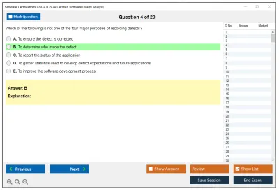 Software Certifications CSQA CSQA Certified Software Quality Analyst Practice test exam simulator test engine exam Prep practice test questions answers Image 4