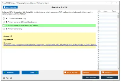 Avaya 71800X Avaya IX Messaging Implementation and Maintenance Exam Practice test exam simulator test engine exam Prep practice test questions answers Image 8
