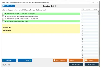 SAP C_TS413_1809 SAP Certified Application Associate - SAP S/4HANA Asset Management Practice test exam simulator test engine exam Prep practice test questions answers Image 1