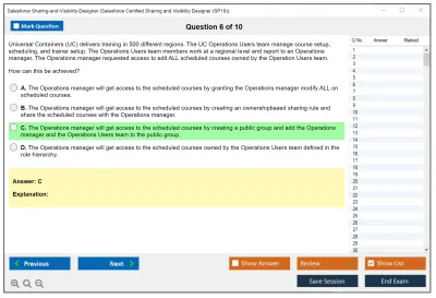 Salesforce Sharing-and-Visibility-Designer Salesforce Certified Sharing and Visibility Designer Practice test exam simulator test engine exam Prep practice test questions answers Image 6