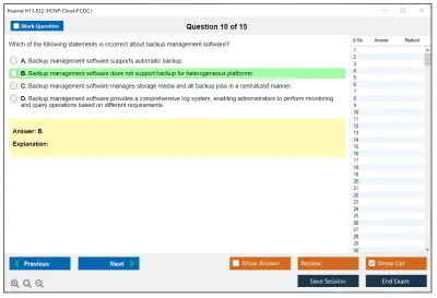 Huawei H13-522 HCNP-Cloud-FCDC Practice test exam simulator test engine exam Prep practice test questions answers Image 10