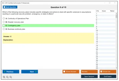 ISC2 CAP Certified Authorization Professional Practice test exam simulator test engine exam Prep practice test questions answers Image 9