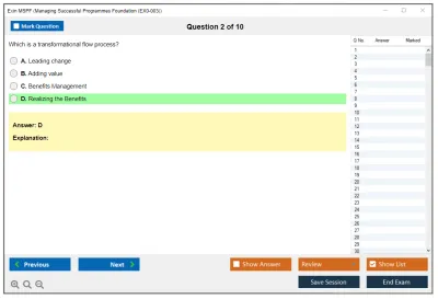 Exin MSPF Managing Successful Programmes Foundation (EX0-003) Practice test exam simulator test engine exam Prep practice test questions answers Image 2