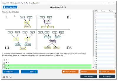 Netapp NS0-173 Cisco and NetApp FlexPod Design Specialist Practice test exam simulator test engine exam Prep practice test questions answers Image 4