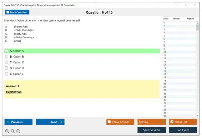 Oracle 1z0-532 Oracle Hyperion Financial Management 11 Essentials Practice test exam simulator test engine exam Prep practice test questions answers Image 6