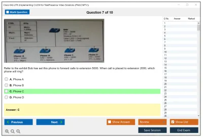 Cisco 642-278 Implementing CUCM for TelePresence Video Solutions (PAIUCMTV) Practice test exam simulator test engine exam Prep practice test questions answers Image 7