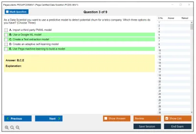 Pegasystems PEGAPCDS86V1 Pega Certified Data Scientist (PCDS) 86V1 Practice test exam simulator test engine exam Prep practice test questions answers Image 3