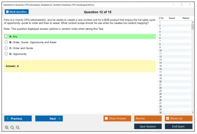 Salesforce Industries-CPQ-Developer Salesforce Certified Industries CPQ Developer Practice test exam simulator test engine exam Prep practice test questions answers Image 12