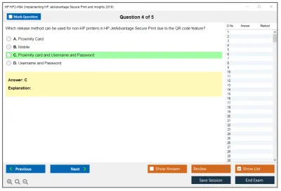 HP HP2-H84 Implementing HP JetAdvantage Secure Print and Insights 2019 Practice test exam simulator test engine exam Prep practice test questions answers Image 4