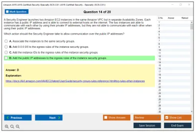Amazon AWS AWS-Certified-Security-Specialty-SCS-C01 AWS Certified Security - Specialty (SCS-C01) Practice test exam simulator test engine exam Prep practice test questions answers Image 14