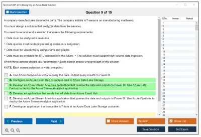 Microsoft DP-201 Designing an Azure Data Solution Practice test exam simulator test engine exam Prep practice test questions answers Image 9