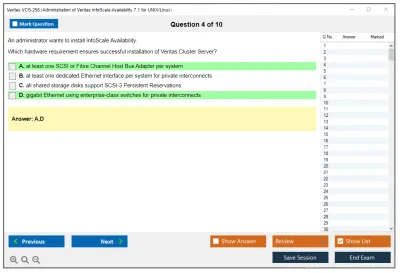 Veritas VCS-256 Administration of Veritas InfoScale Availability 7.1 for UNIX/Linux Practice test exam simulator test engine exam Prep practice test questions answers Image 4