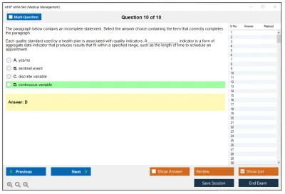 AHIP AHM-540 Medical Management Practice test exam simulator test engine exam Prep practice test questions answers Image 10