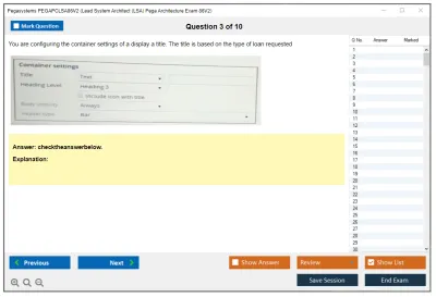 Pegasystems PEGAPCLSA86V2 Lead System Architect (LSA) Pega Architecture Exam 86V2 Practice test exam simulator test engine exam Prep practice test questions answers Image 3