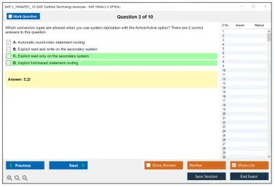 SAP C_HANATEC_16 SAP Certified Technology Associate - SAP HANA 2.0 SPS04 Practice test exam simulator test engine exam Prep practice test questions answers Image 3