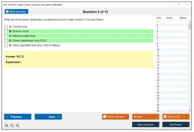 APC DU0-001 Data Center University Associate Certification Practice test exam simulator test engine exam Prep practice test questions answers Image 6