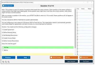 Microsoft MB-240 Microsoft Dynamics 365 Field Service Functional Consultant Practice test exam simulator test engine exam Prep practice test questions answers Image 10