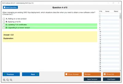 SAS Institute A00-251 Administering SAS Viya 3.5 Practice test exam simulator test engine exam Prep practice test questions answers Image 4