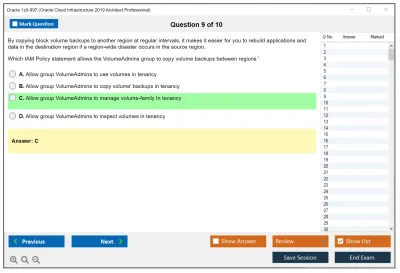 Oracle 1z0-997 Oracle Cloud Infrastructure 2019 Architect Professional Practice test exam simulator test engine exam Prep practice test questions answers Image 9