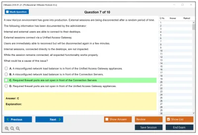 VMware 2V0-51.21 Professional VMware Horizon 8.x Practice test exam simulator test engine exam Prep practice test questions answers Image 7