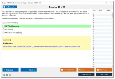 Juniper JN0-1361 Service Provider Design - Specialist (JNCDS-SP) Practice test exam simulator test engine exam Prep practice test questions answers Image 10
