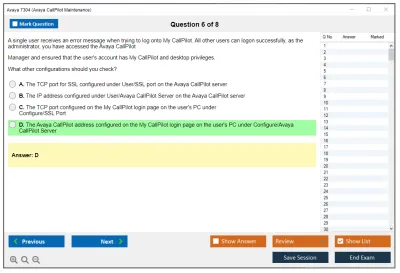 Avaya 7304 Avaya CallPilot Maintenance Practice test exam simulator test engine exam Prep practice test questions answers Image 6