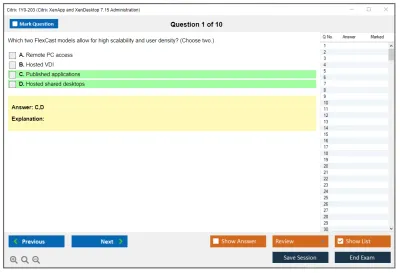 Citrix 1Y0-203 Citrix XenApp and XenDesktop 7.15 Administration Practice test exam simulator test engine exam Prep practice test questions answers Image 1