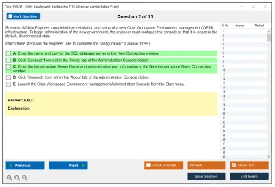 Citrix 1Y0-311 Citrix XenApp and XenDesktop 7.15 Advanced Administration Exam Practice test exam simulator test engine exam Prep practice test questions answers Image 2