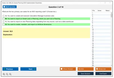 Oracle 1z0-1080-20 Oracle Planning 2020 Implementation Essentials Practice test exam simulator test engine exam Prep practice test questions answers Image 3