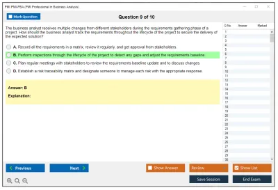 PMI PMI-PBA PMI Professional in Business Analysis (PMI-PBA) Practice test exam simulator test engine exam Prep practice test questions answers Image 9