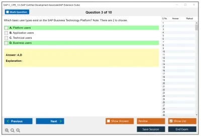 SAP C_CPE_13 SAP Certified Development AssociateSAP Extension Suite Practice test exam simulator test engine exam Prep practice test questions answers Image 3