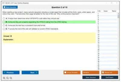 CIW 1D0-621 CIW User Interface Designer Practice test exam simulator test engine exam Prep practice test questions answers Image 2
