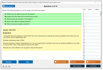 Databricks Databricks-Certified-Professional-Data-Scientist Databricks Certified Professional Data Scientist Exam Practice test exam simulator test engine exam Prep practice test questions answers Image 2