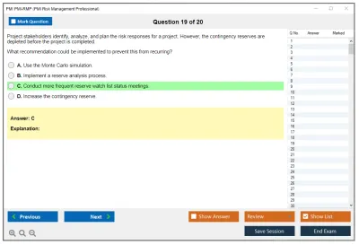 PMI PMI-RMP PMI Risk Management Professional (PMI-RMP) Exam Practice test exam simulator test engine exam Prep practice test questions answers Image 19