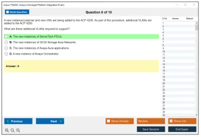 Avaya 75940X Avaya Converged Platform Integration Exam Practice test exam simulator test engine exam Prep practice test questions answers Image 6