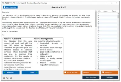 ITIL ITILSC-OSA ITIL Service Capability Operational Support and Analysis Practice test exam simulator test engine exam Prep practice test questions answers Image 2