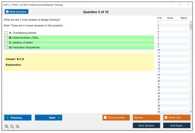 SAP C_THINK1_02 SAP Certified Associate - Design Thinking Practice test exam simulator test engine exam Prep practice test questions answers Image 2