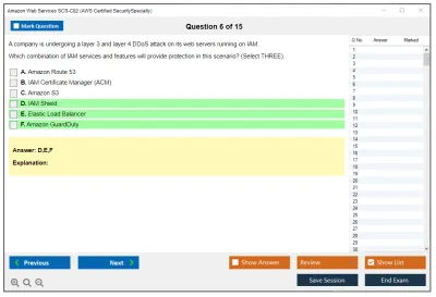 Amazon Web Services SCS-C02 AWS Certified Security - Specialty Practice test exam simulator test engine exam Prep practice test questions answers Image 6
