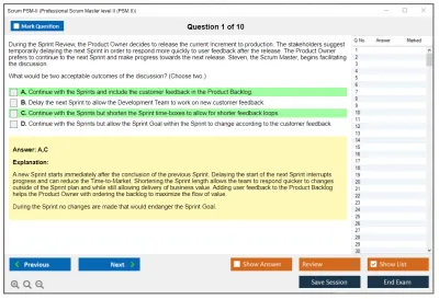 Scrum PSM-II Professional Scrum Master level II (PSM II) Practice test exam simulator test engine exam Prep practice test questions answers Image 1