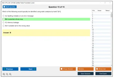 iSQI CTFL-001 ISTQB Certified Tester Foundation Level Practice test exam simulator test engine exam Prep practice test questions answers Image 15