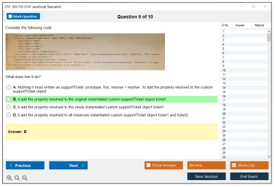 CIW 1D0-735 CIW JavaScript Specialist Practice test exam simulator test engine exam Prep practice test questions answers Image 9