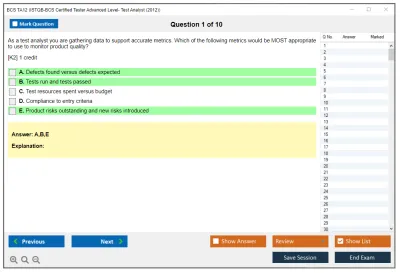 BCS TA12 ISTQB-BCS Certified Tester Advanced Level- Test Analyst (2012) Practice test exam simulator test engine exam Prep practice test questions answers Image 1