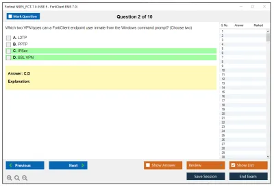 Fortinet NSE5_FCT-7.0 NSE5_FCT-7.0 NSE 5 - FortiClient EMS 7.0 Practice test exam simulator test engine exam Prep practice test questions answers Image 2