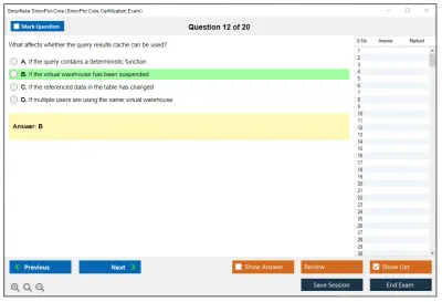 Snowflake SnowPro-Core SnowPro Core Certification Exam Practice test exam simulator test engine exam Prep practice test questions answers Image 12