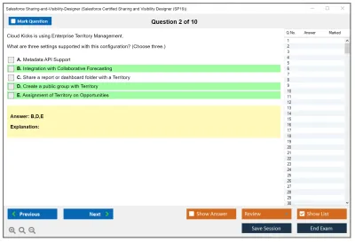 Salesforce Sharing-and-Visibility-Designer Salesforce Certified Sharing and Visibility Designer Practice test exam simulator test engine exam Prep practice test questions answers Image 2