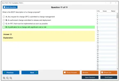 Exin ITILF ITIL Foundation (ITILF) Practice test exam simulator test engine exam Prep practice test questions answers Image 11