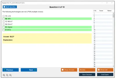 Huawei H12-111_V2-5 HCIA-IoT V2.5 Exam Practice test exam simulator test engine exam Prep practice test questions answers Image 4